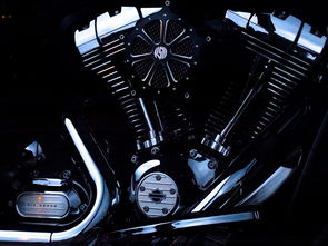 哈雷戴维森,摩托车,铬,闪亮,金属,黑色,摩托车发动机,电机