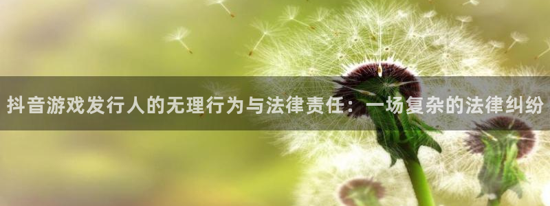 新宝GG子出版社：抖音游戏发行人的无理行为与法律责任：一场复杂的法律纠纷